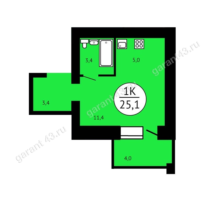 планировка квартиры 25 м2